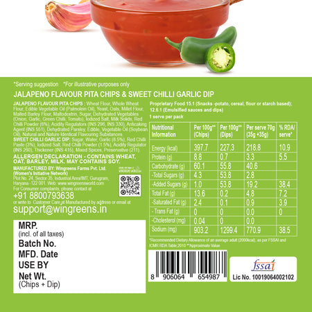 jalapeno pita chips with sweet chilli garlic dip online