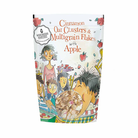 cinnamon oat clusters and multigrain flakes with apple 350g