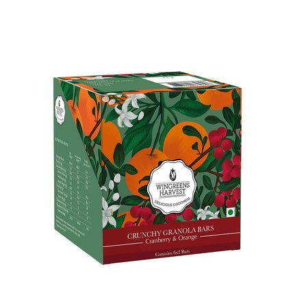 crunchy granola bars - cranberry and orange pack of 6