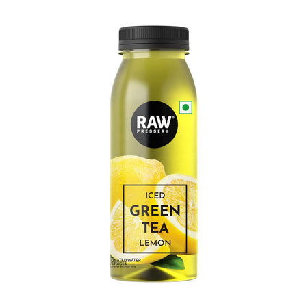 raw iced greens tea lemon