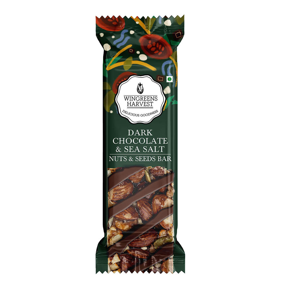 nuts and seeds bars - dark chocolate and sea salt single - pack of 2