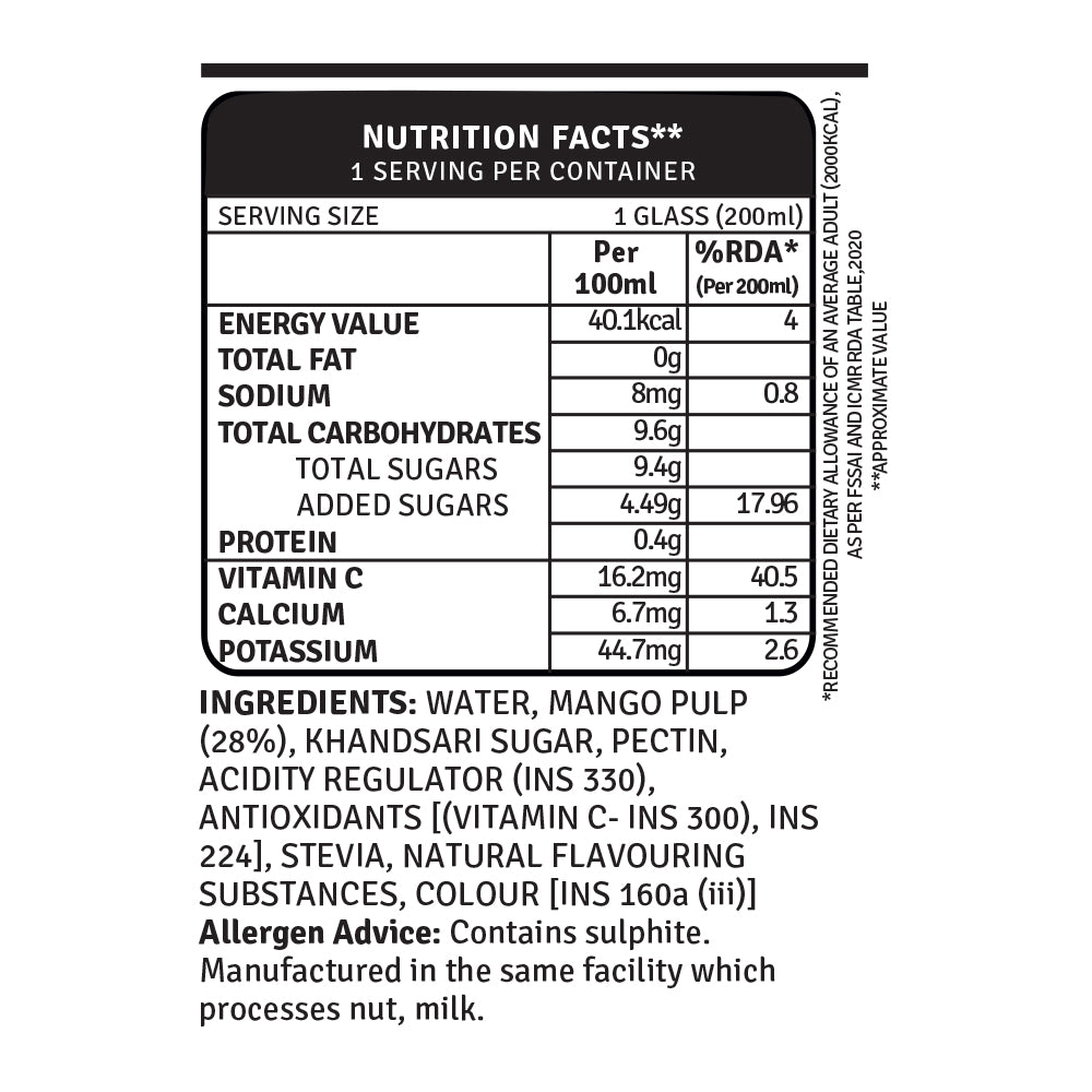 refreshers aam mango nutrition facts