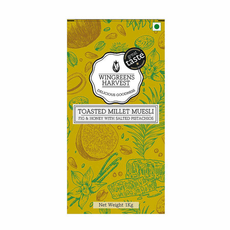 toasted millet muesli fig and honey with salted pistachios