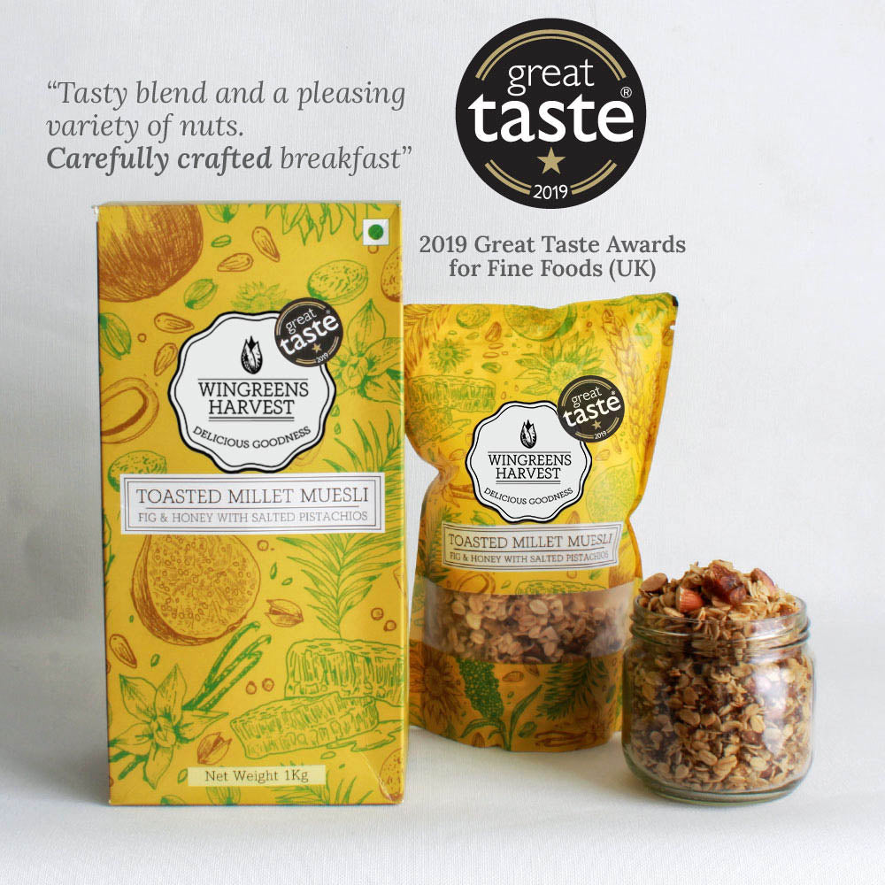 toasted millet muesli fig and honey with salted pistachios lifestyle
