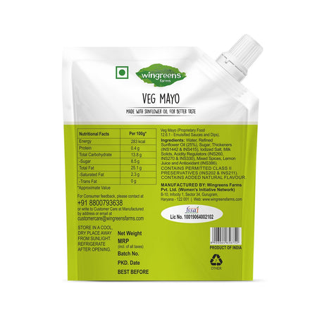 premium veg mayo nutrition facts