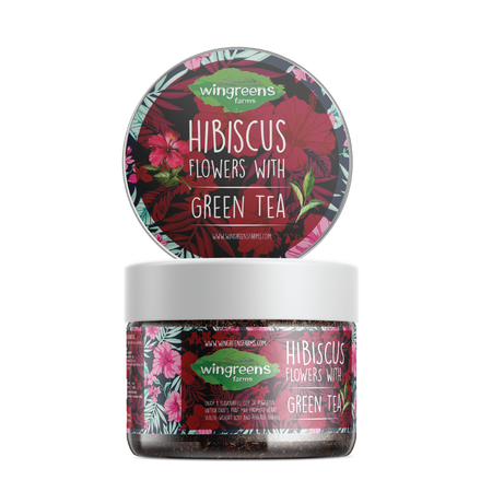 Hibiscus Flowers with Green Tea