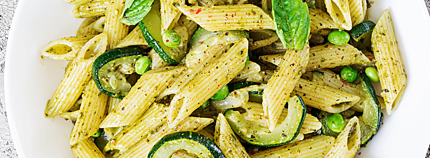 Picnic Pasta Salad with Basil Pesto