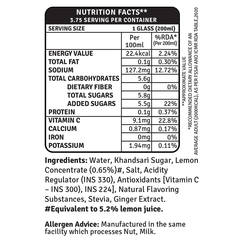 Raw Pressery Nimbu Paani 750ml