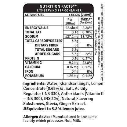Raw Pressery Nimbu Paani 750ml