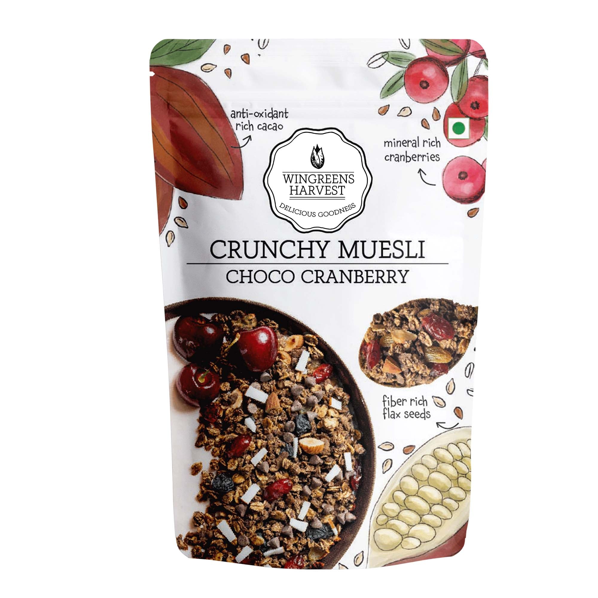 Wingreens Harvest Crunchy Muesli - Choco Cranberry 800g
