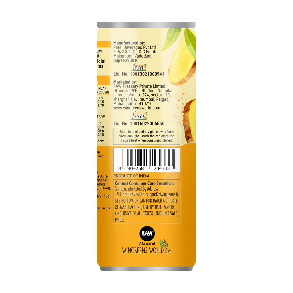 Raw Pressery Pop Ginger Ale