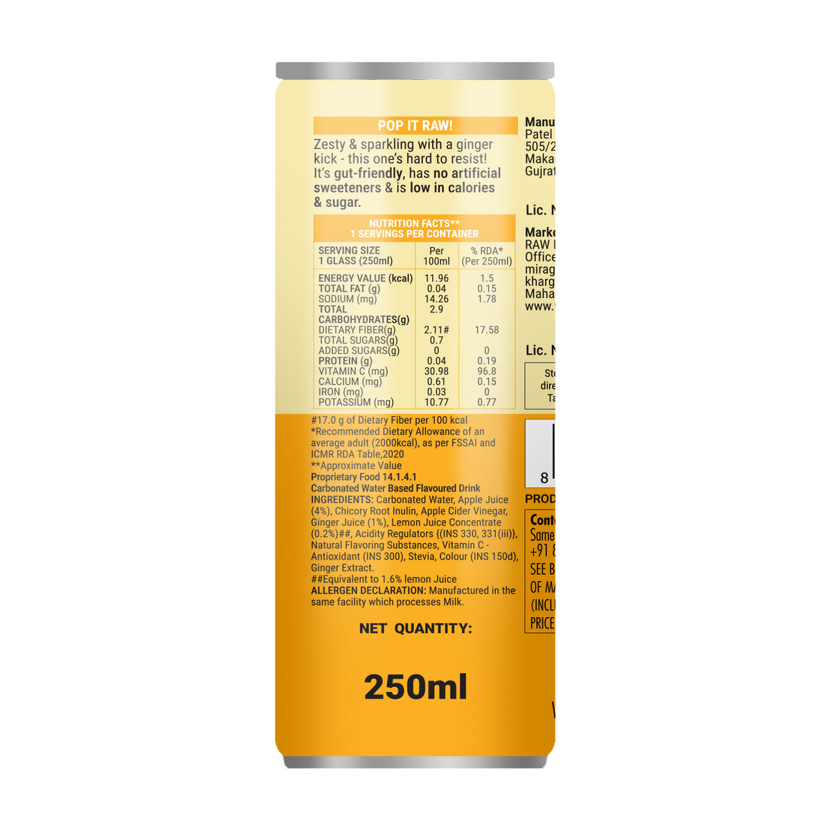 Raw Pressery Pop Ginger Ale