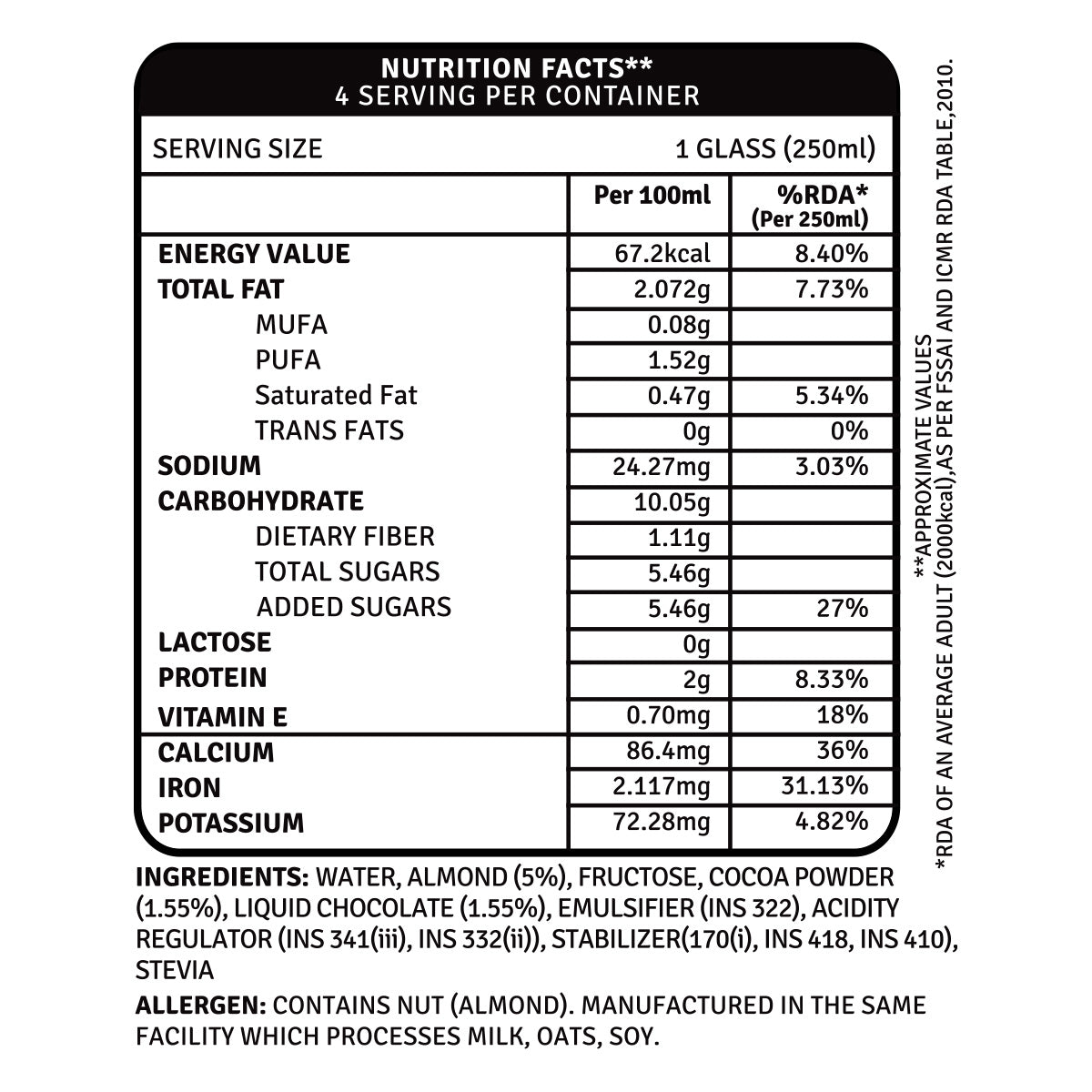 Almond Beverage Cacao (1L)