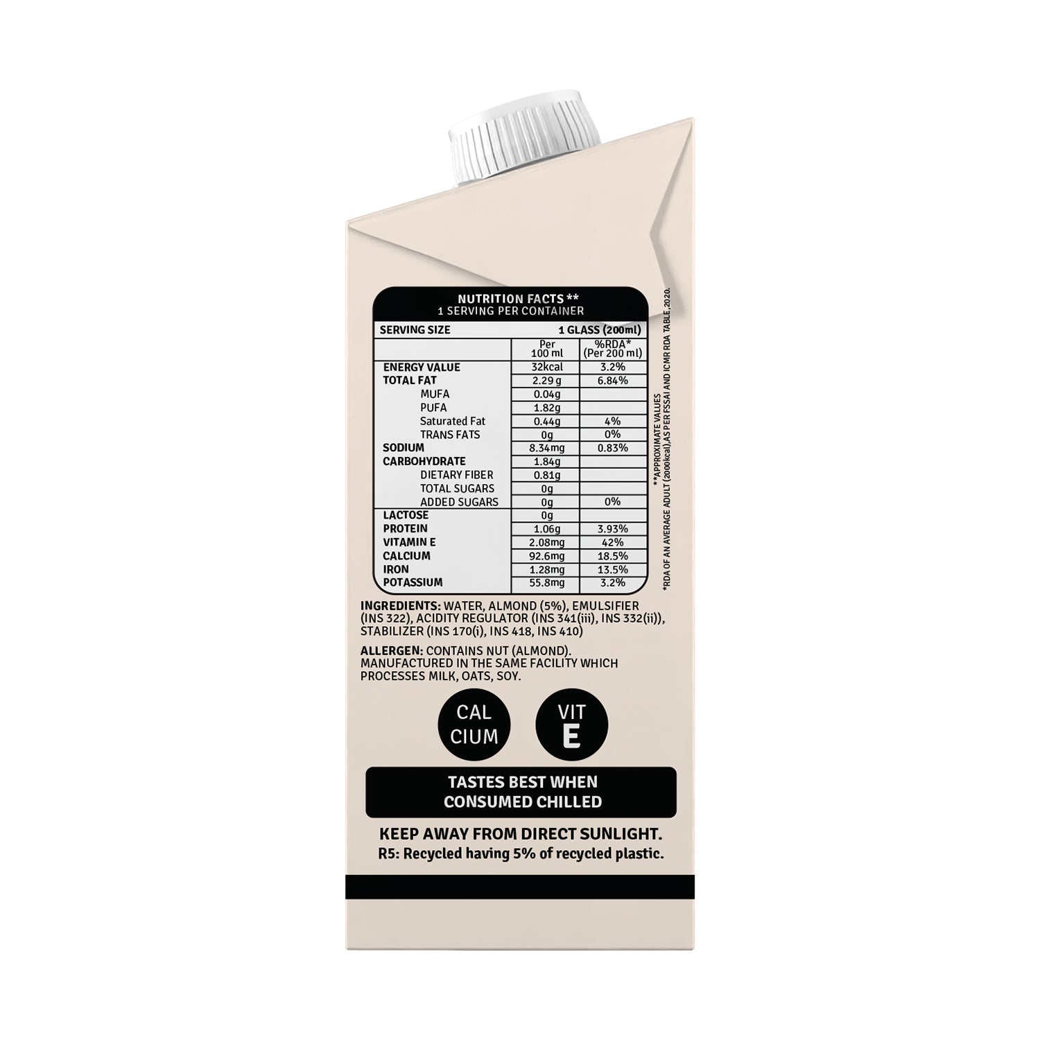 Unsweetened Almond Beverage Plain 200ml