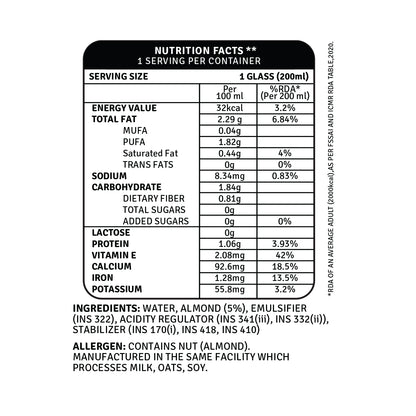 Unsweetened Almond Beverage Plain 200ml