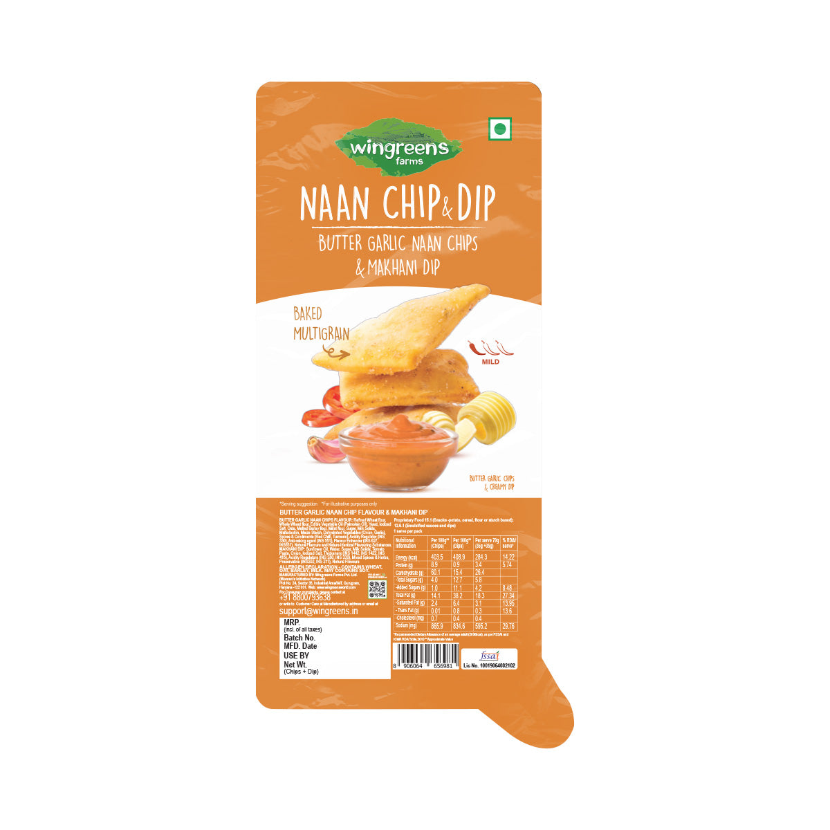 butter garlic naan chips with makhani dip