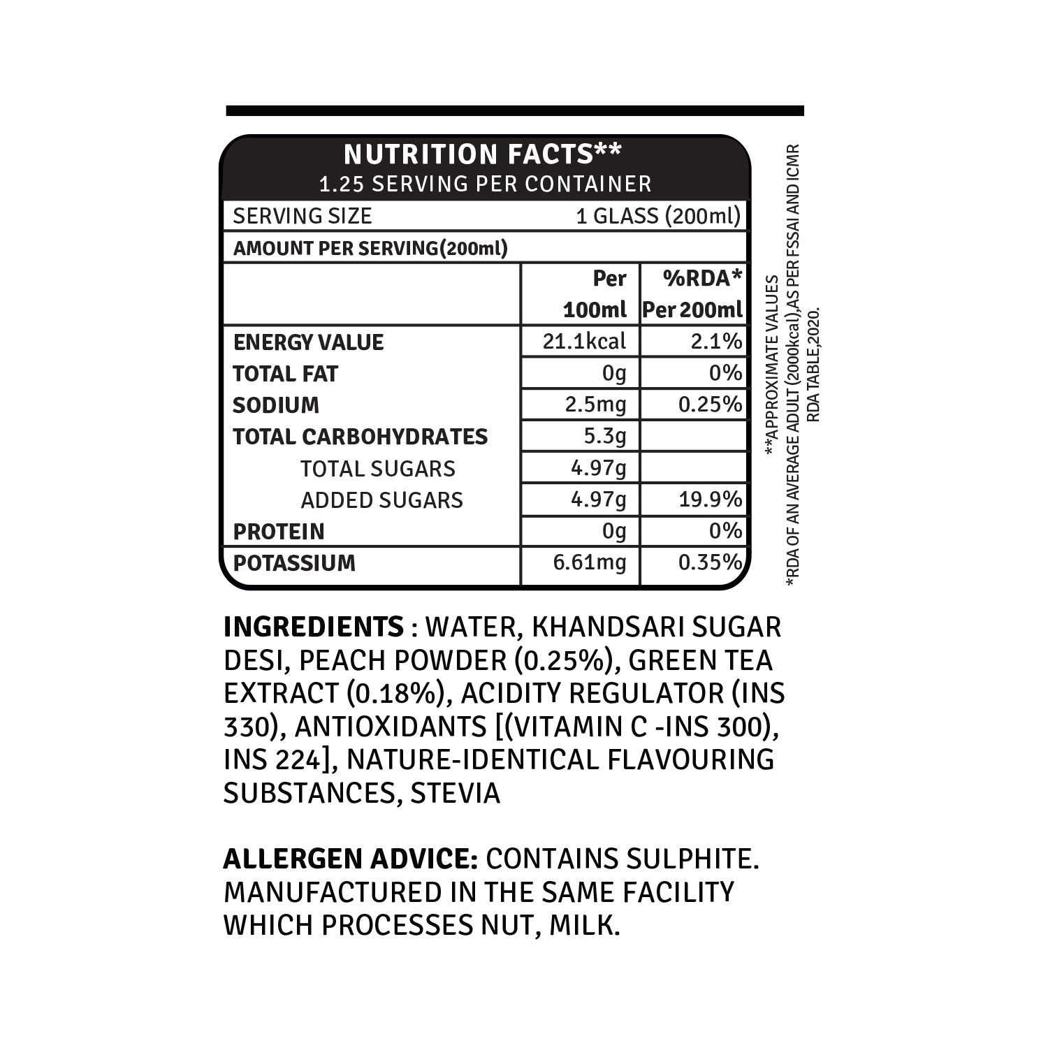 Iced Green Tea - Peach 250 ml