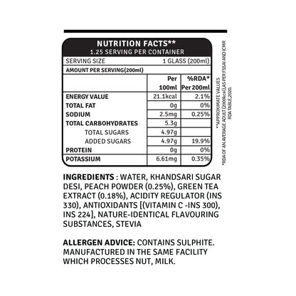 Iced Green Tea - Peach 250 ml