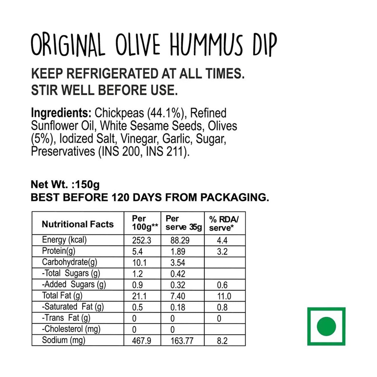 Wingreens Farms Original Olive Hummus