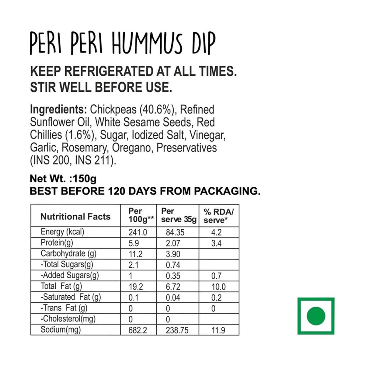 Wingreens Farms Peri Peri Hummus