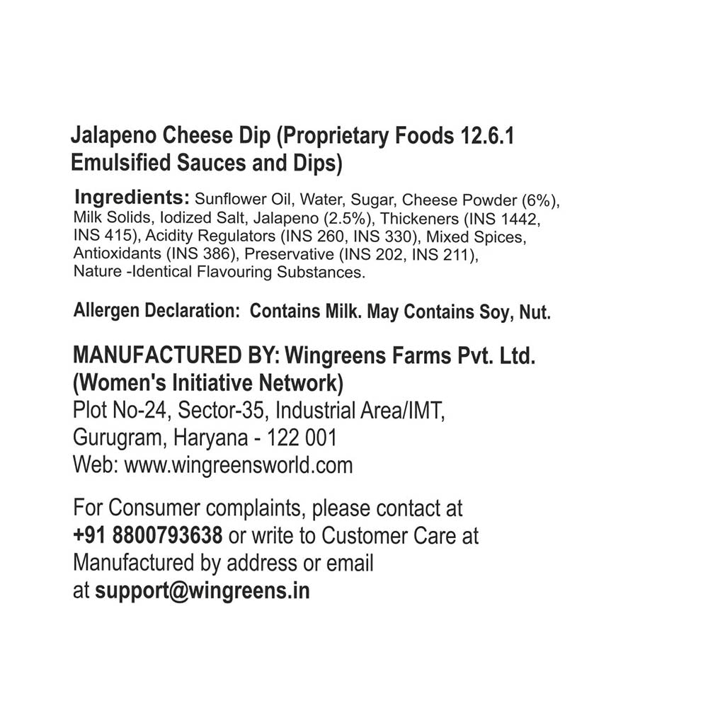 jalapeno cheese dip nutrition facts