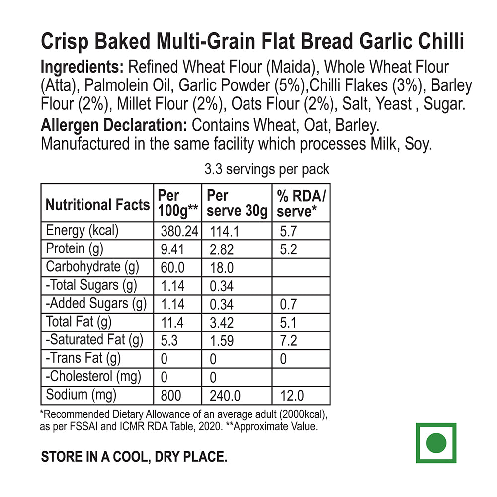 Multigrain Flatbread - Garlic Chilli