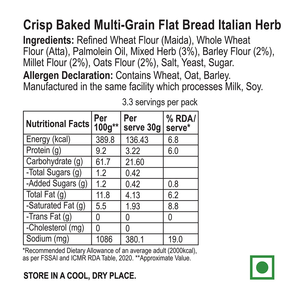 Multigrain Flatbread - Italian Herb