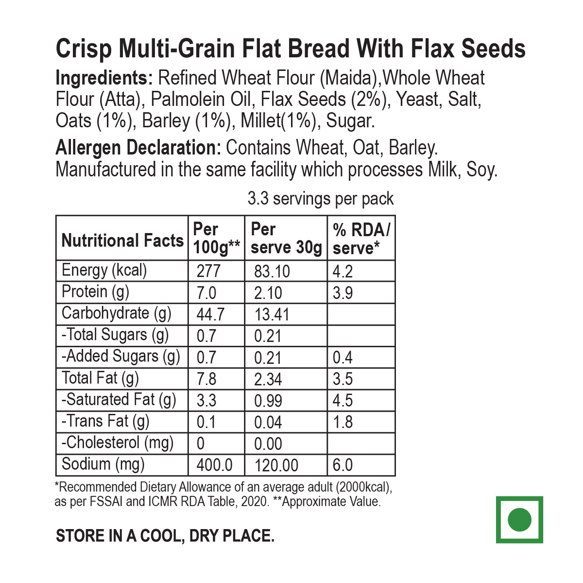 Baked Multigrain Flatbread