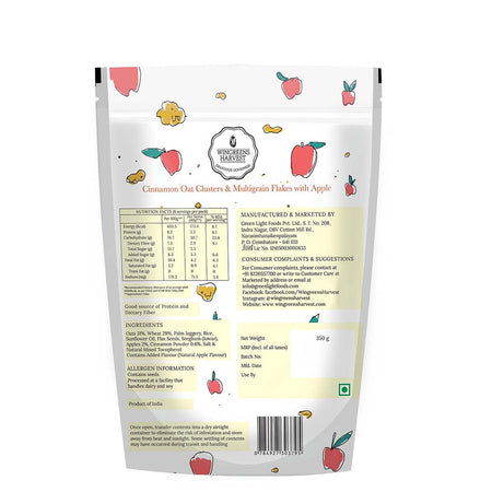 cinnamon oat clusters and multigrain flakes with apple 350g online