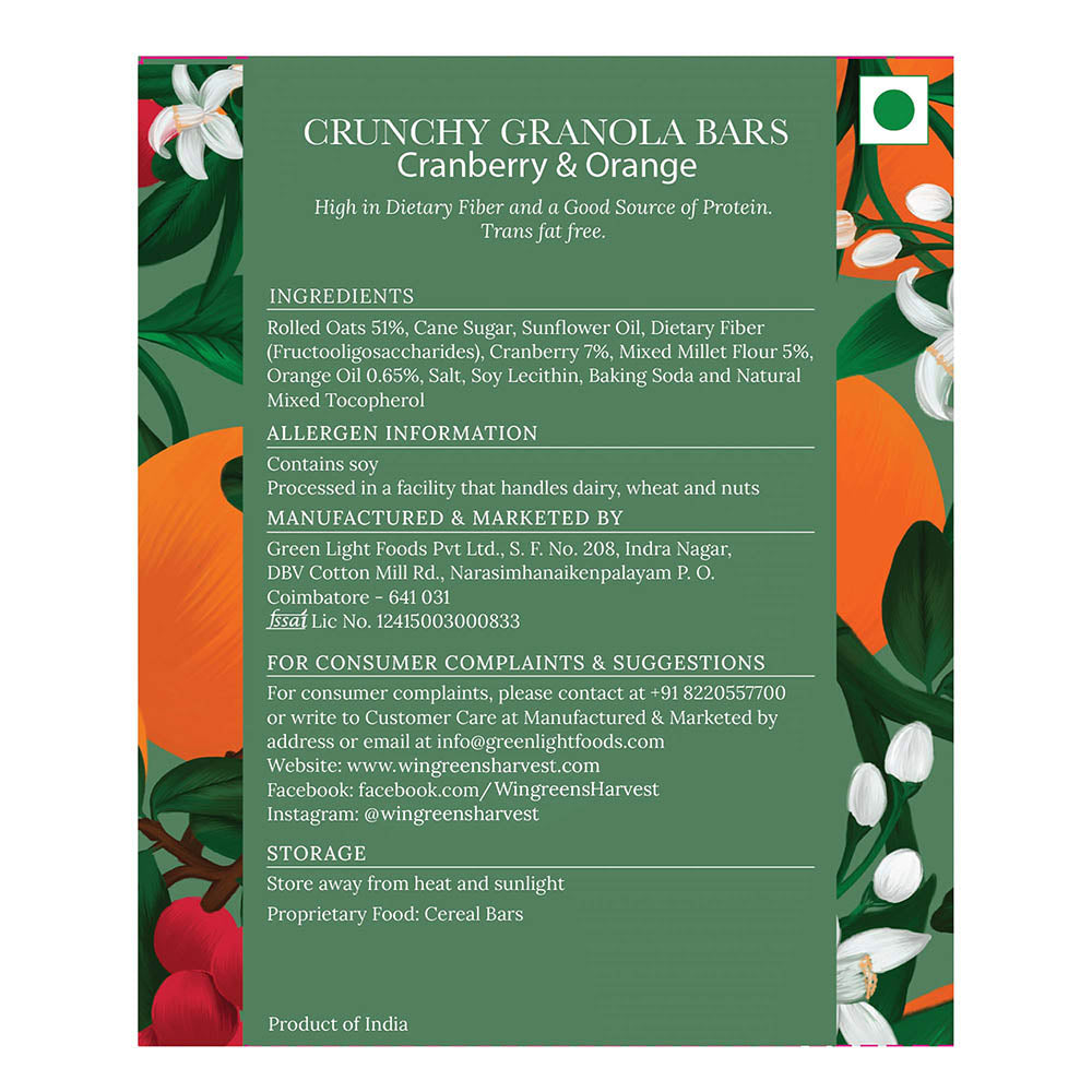 Classic Lemon + Cranberry &amp; Orange Granola Bars