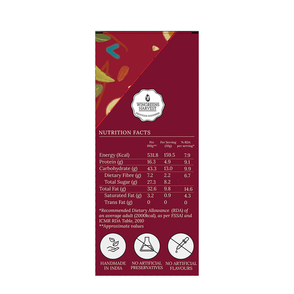 nuts and seeds bar - cranberry and almond nutrition facts