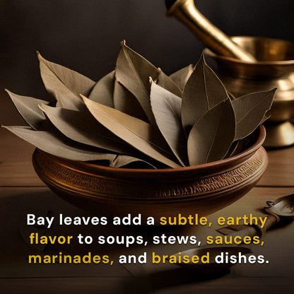 Safe Harvest pesticide-free Bay Leaf adds subtle earthy flavour to soups, stews, sauces, marinades and braised dishes.