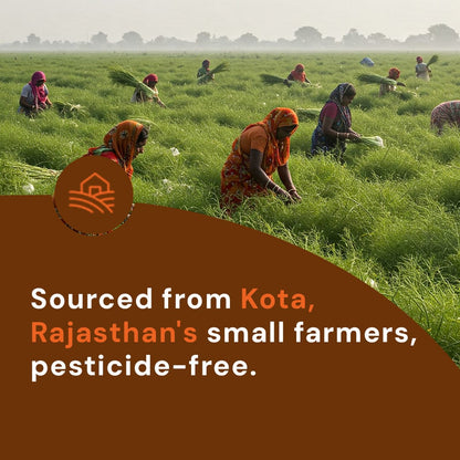 Safe Harvest fennel seeds sourced from small women farmers in Kota Rajasthan grown without synthetic pesticides.