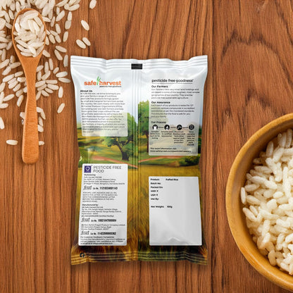 Safe Harvest puffed rice lab test report -- arsenic and 230+ pesticide residues tested every batch.