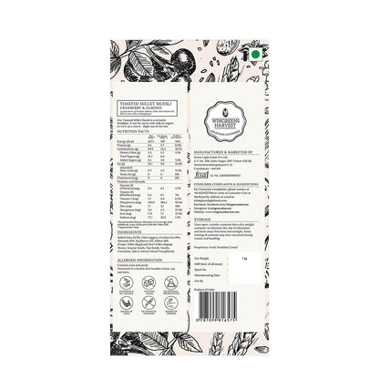 toasted millet muesli cranberry and almond nutrition facts