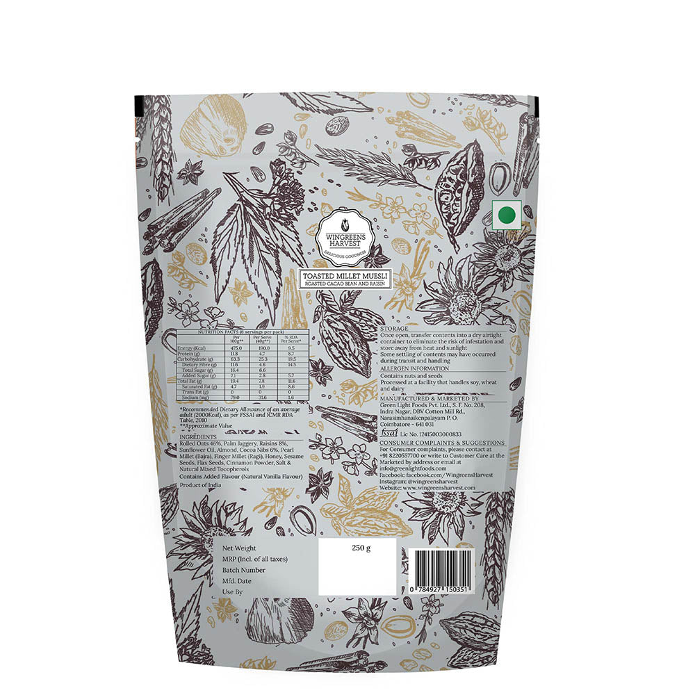 toasted millet muesli roasted cacao bean and raisin online
