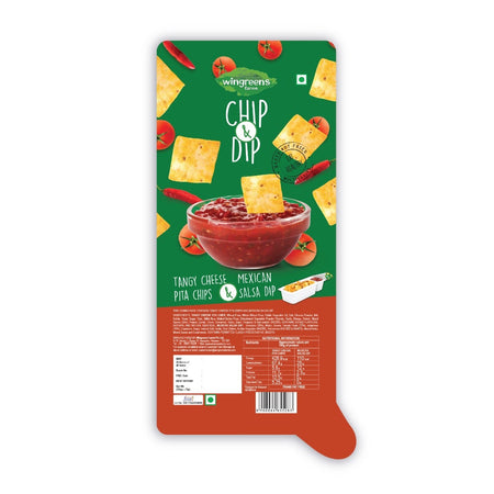 Tangy Cheese Pita Chips with Mexican Salsa Dip