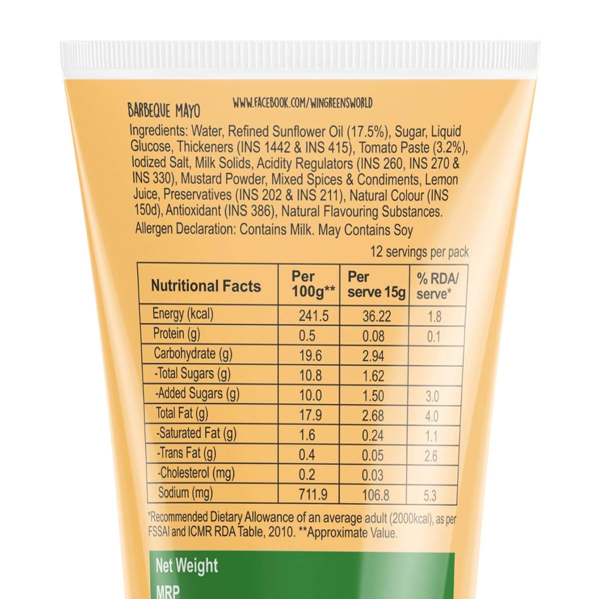 barbeque mayo nutrition facts