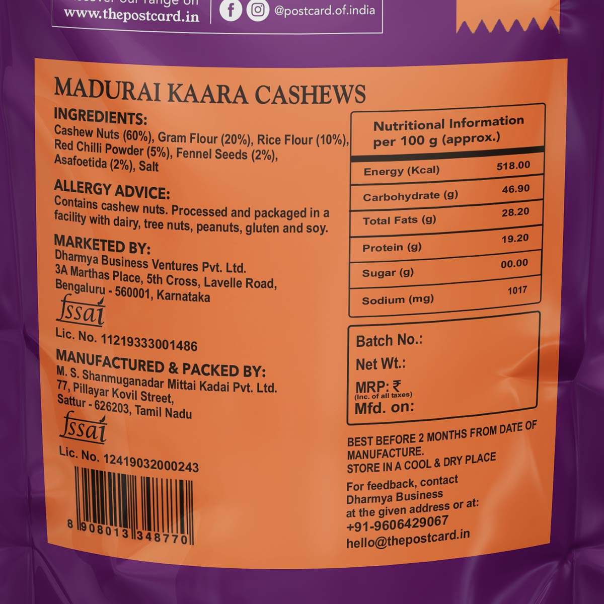 madurai kaara cashews order online