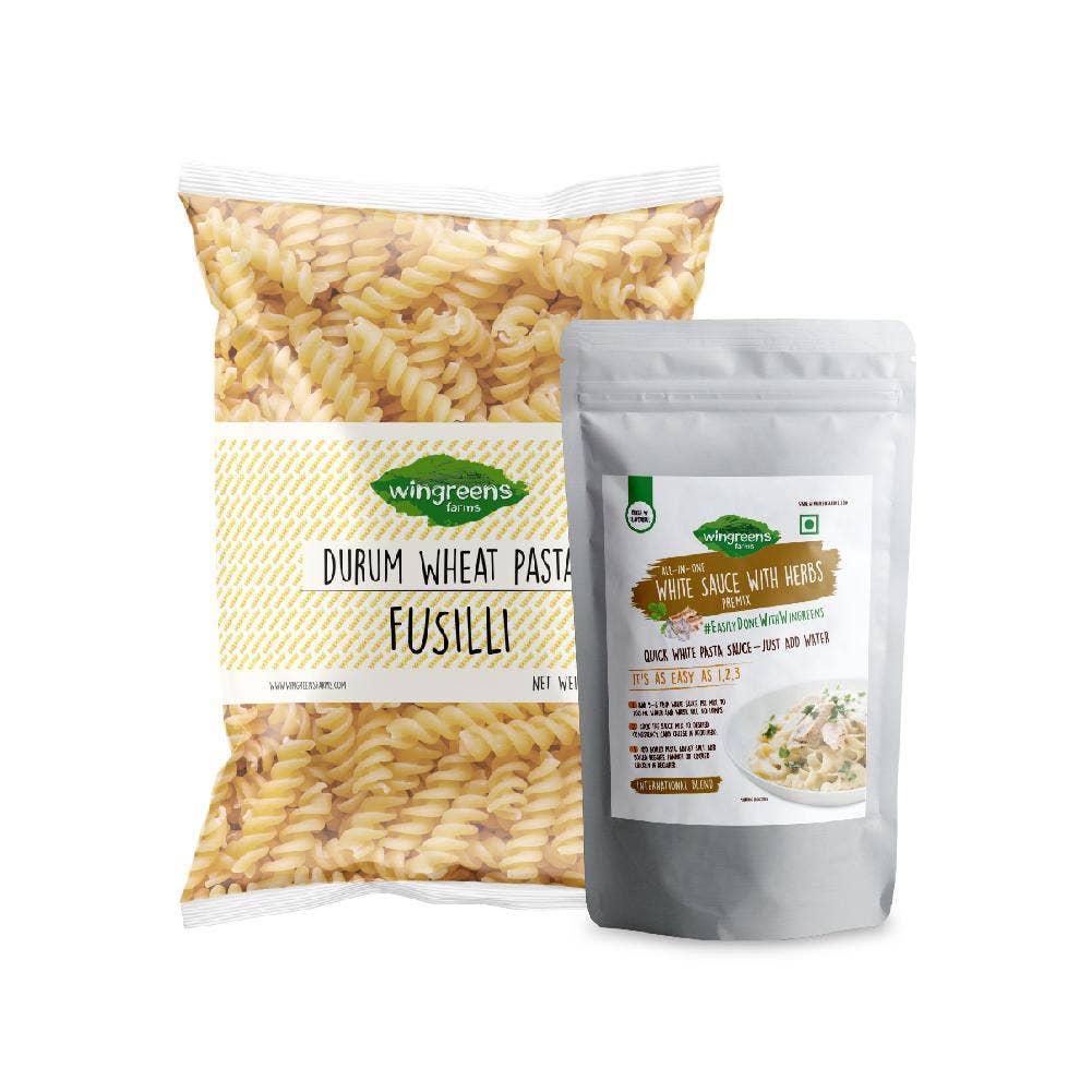 Fusilli (400g) with White Sauce with Herbs (50g)