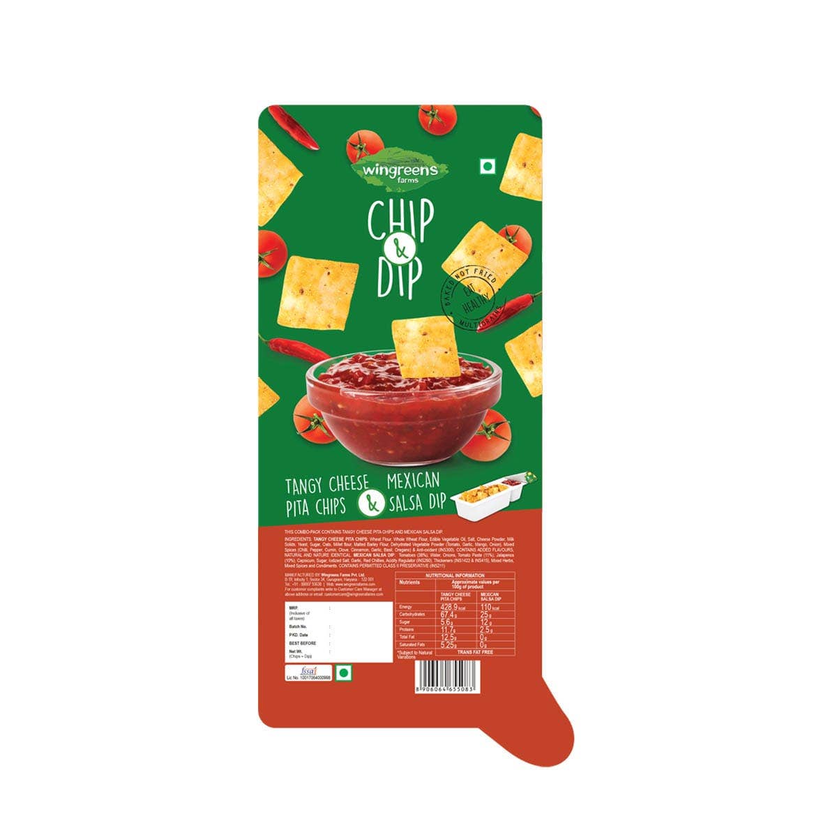 tangy cheese pita chips with mexican salsa dip