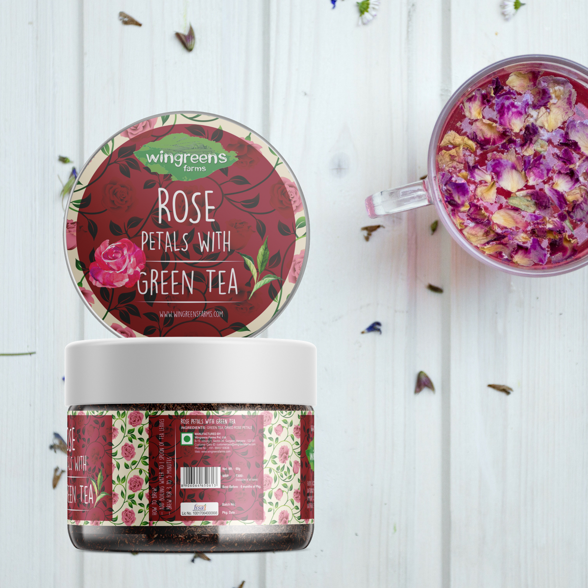 Rose Petals with Green Tea