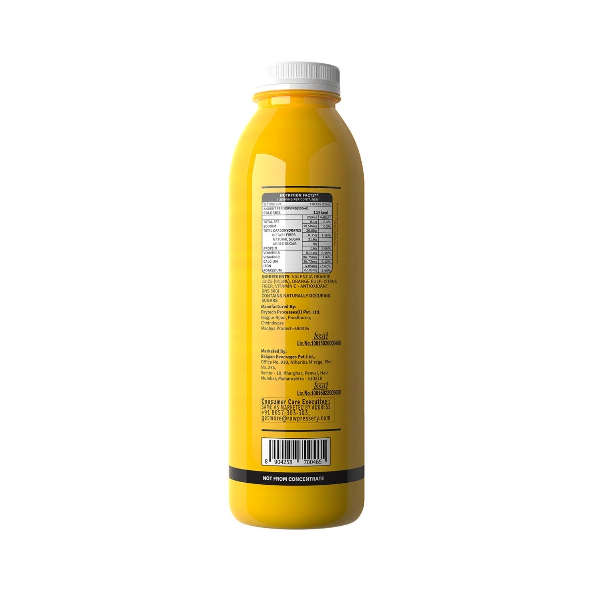 valencia orange juice ingredient