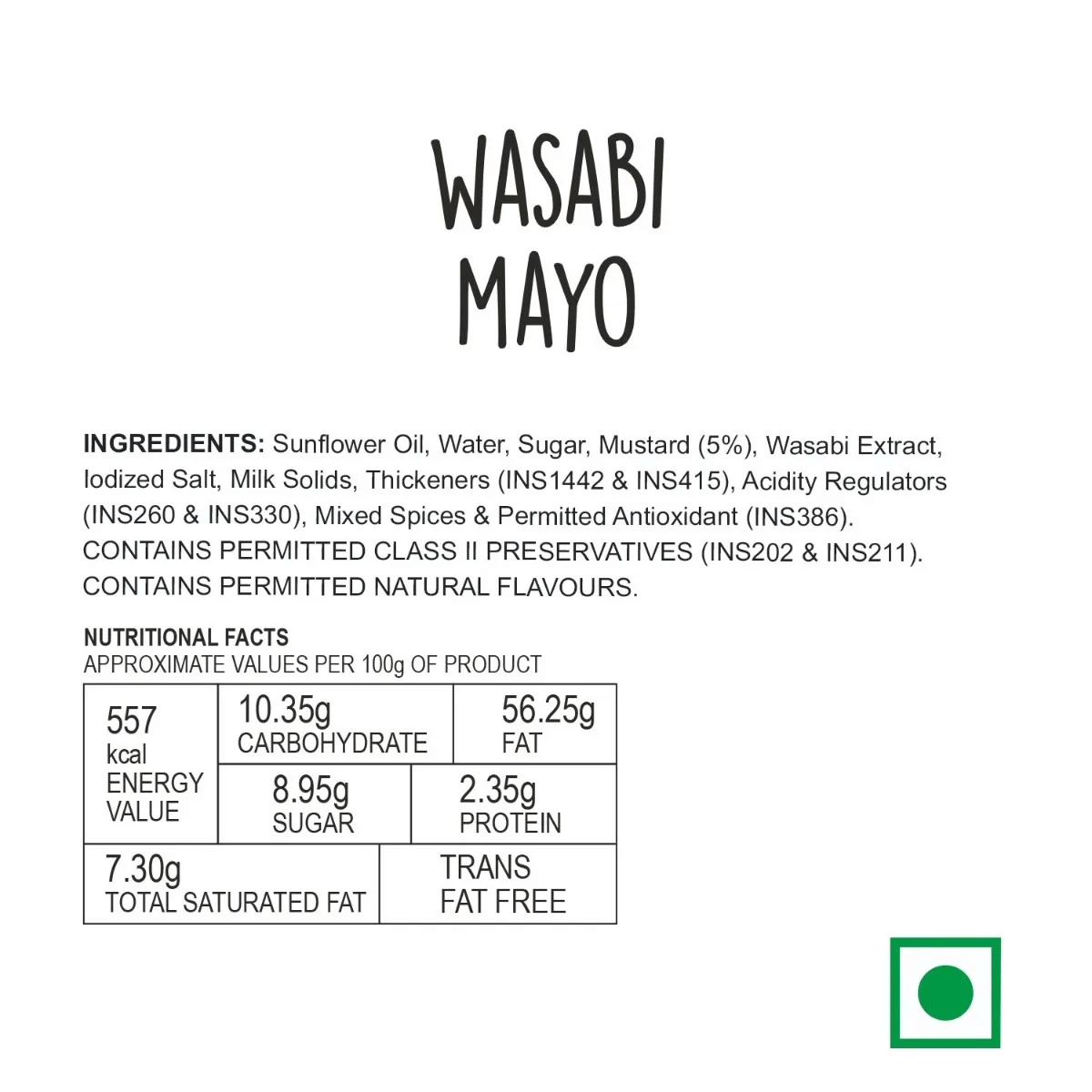 wasabi mayo nutrition facts