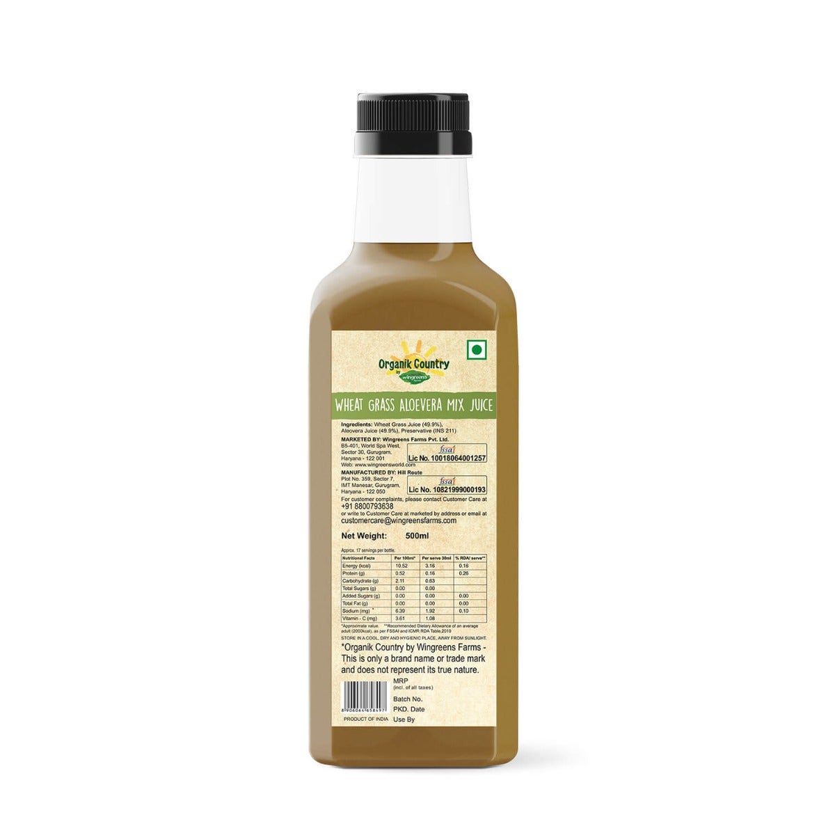 wheat grass aloevera mix juice ingredients