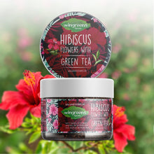 Hibiscus Flowers with Green Tea